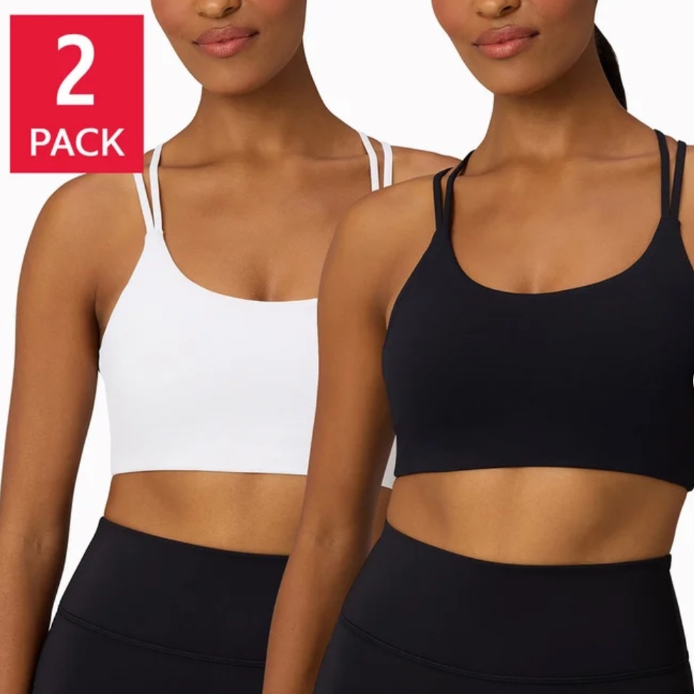 Fabletics NWT Women's Black and White Sports Bra 2-Pack